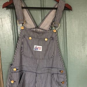 Striped Denim Overalls